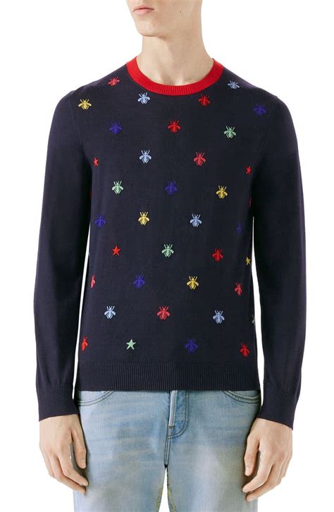 gucci sweater 1999|Gucci bee embroidered sweater.